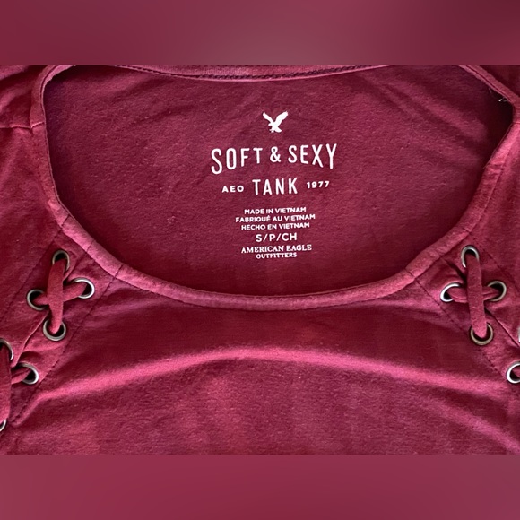 AMERICAN EAGLE - Soft & Sexy tie dye muscle tank top with lace-up accent - Picture 4 of 4